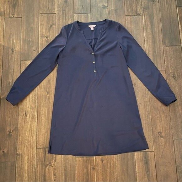 Lilly Pulitzer Navy V-Neck Shirt Dress S - Picture 1 of 6
